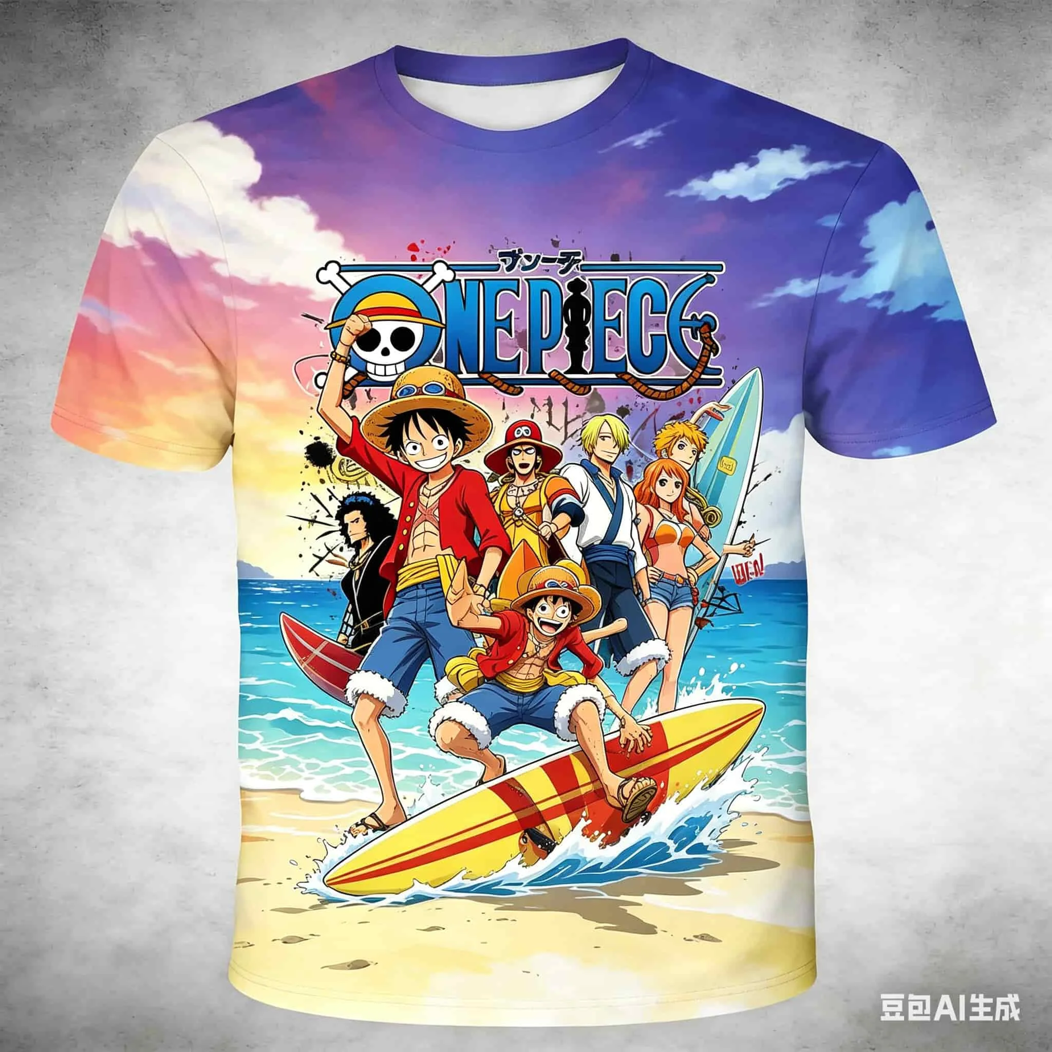 Summer 3D One Piece Pirates of The Caribbean Streetwear in Harajuku - Y2K Style Quick-Drying Breathable Adult and Child T-Shirt