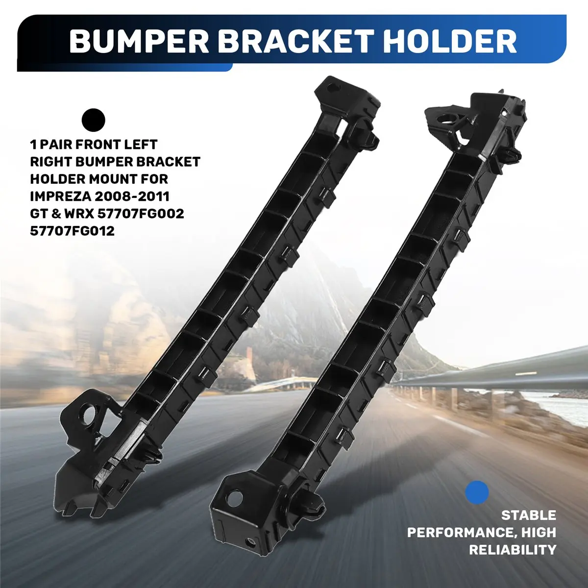 #75M (Black)1 Pair Front Left Right Bumper Bracket Holder Mount for Subaru,Automotive Parts & Accessories