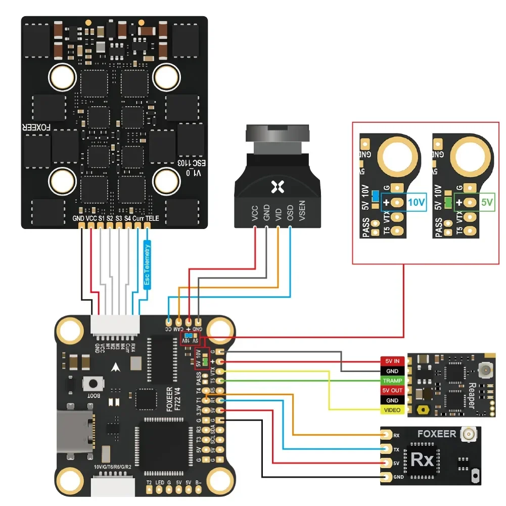 Foxeer F722 V4 MPU6000 FC 8S Dual BEC Barometer X8 Flight Controller FPV Freestyle Drone DIY Accessories