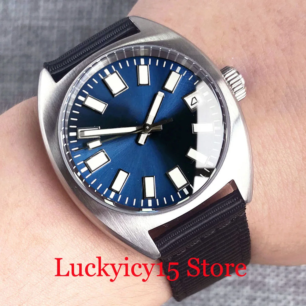 

Tandorio 36MM 20ATM Black/Blue/Gray Dial Lume NH35 PT5000 Movement Automatic Men Watch Double Dome AR Sapphire Glass Nylon Strap