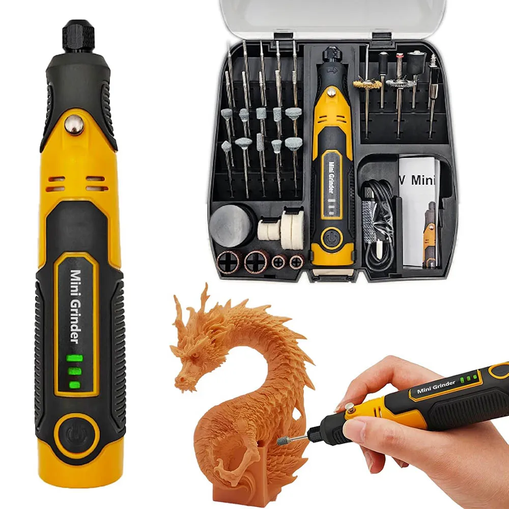 Perceuse à résine, Kit d'outils de ponçage et de polissage durci en résine imprimée en 3D, Mini ponceuse rotative électrique pour le perçage, le ponçage et le polissage