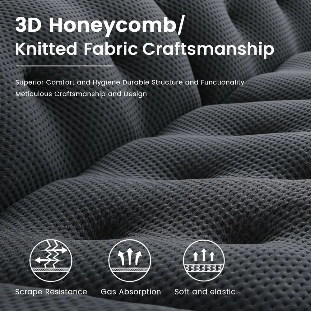 أريكة سحابة شبكية منحنية ثلاثية الأبعاد باللون الأسود 102.4، مقعد كبير الحجم، أريكة مقطعية مريحة لغرف المعيشة والشقق، جاهزة ل