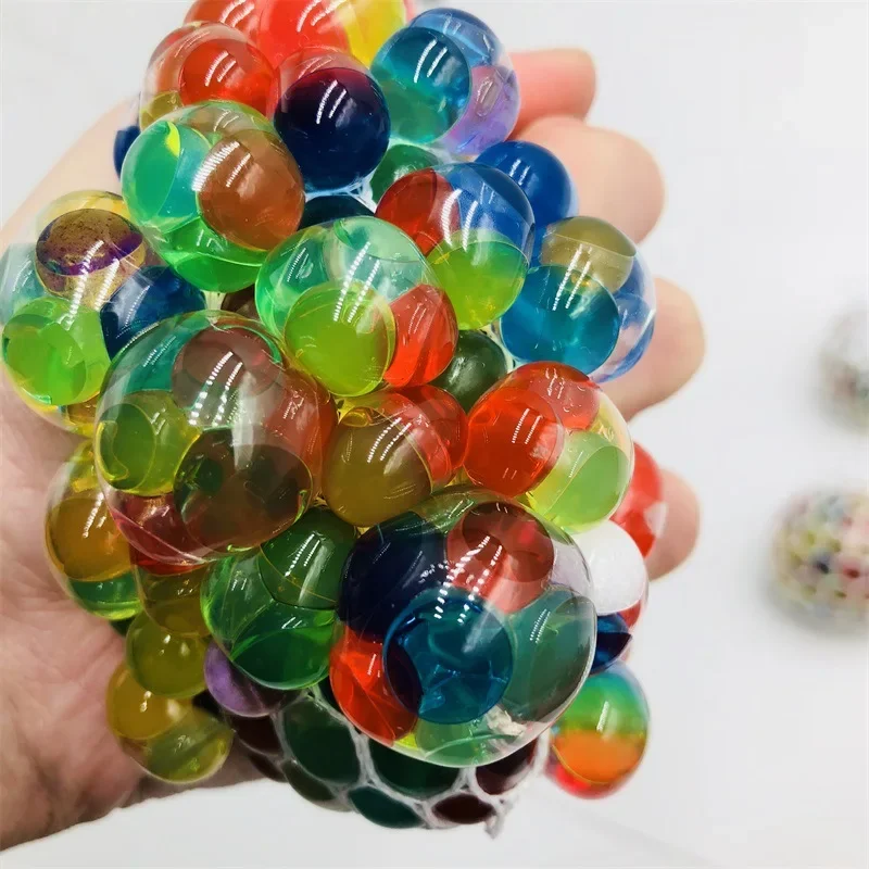 

HOT 7cm Stress Reliever Grape Ball Hand Pinch Squeeze Relief Toy Creative Decompression Mesh Colored Grape Kids Boy Girl Adult