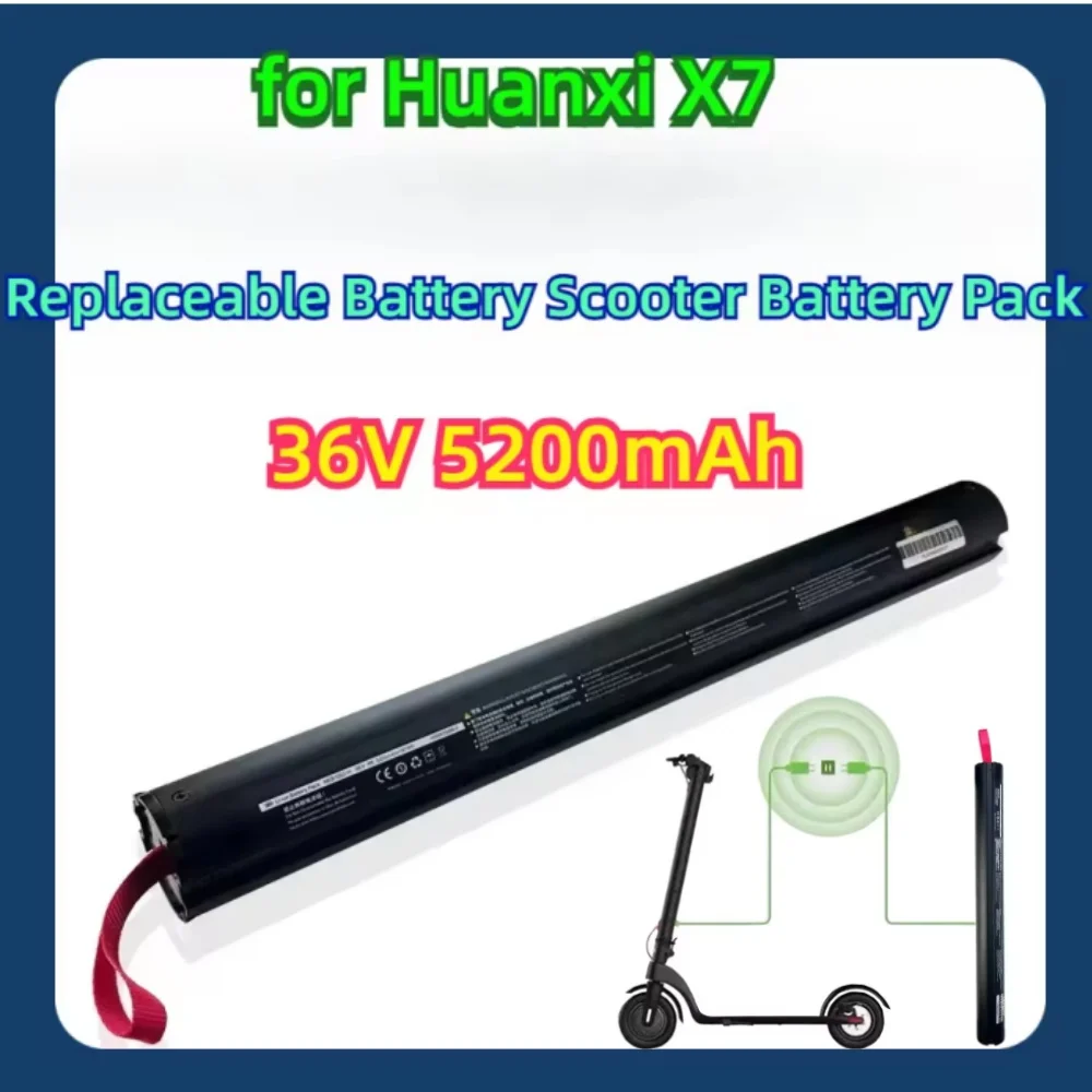 

36V 5.2Ah X7 Scooter Battery Foldable Built-in Rechargeable Batteries for Huanxi HX X7 Scooter Electric Scooter Battery