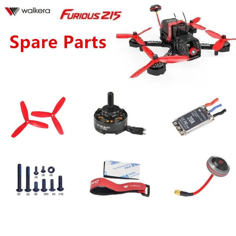 Walkera Furious 215 FPV Racing Drone Spare Parts Propeller Brushless Motor ESC Fixing Board Main Board Screws