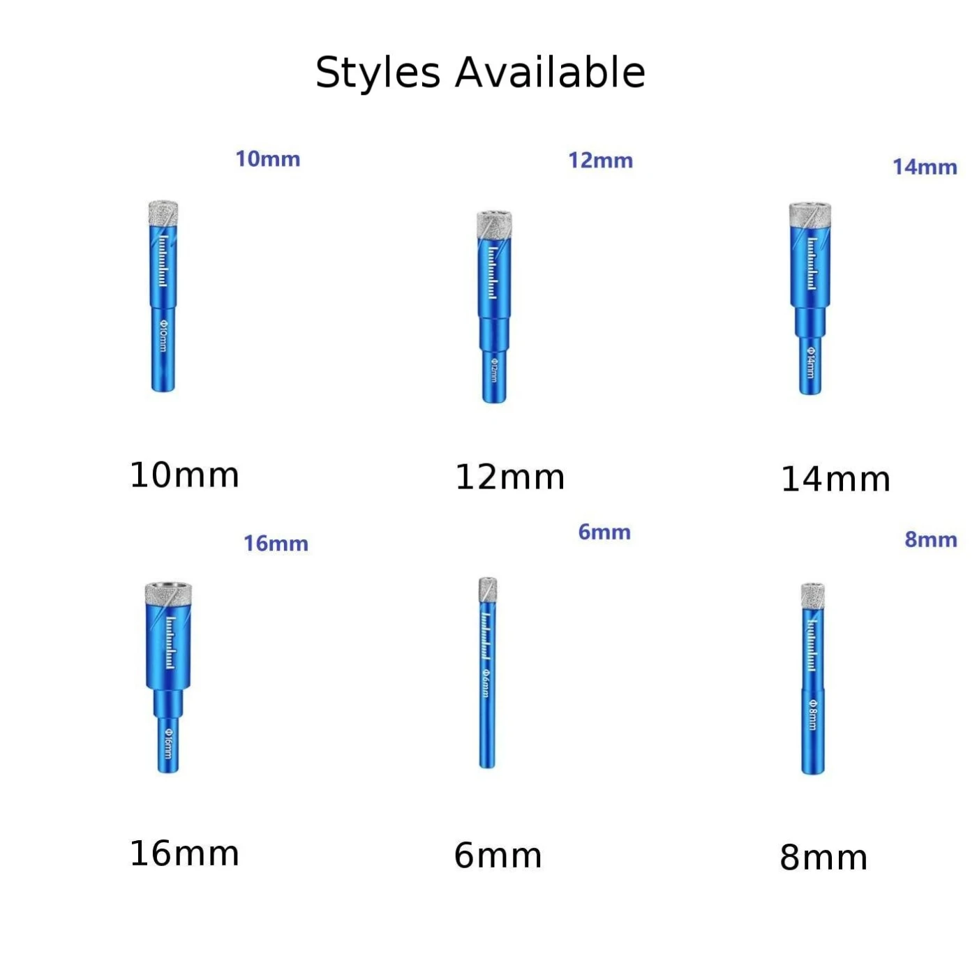 1 шт. сверло с прочным покрытием, 6-16 мм, для сверления стекла, мрамора, гранита, подходит для деревообработки