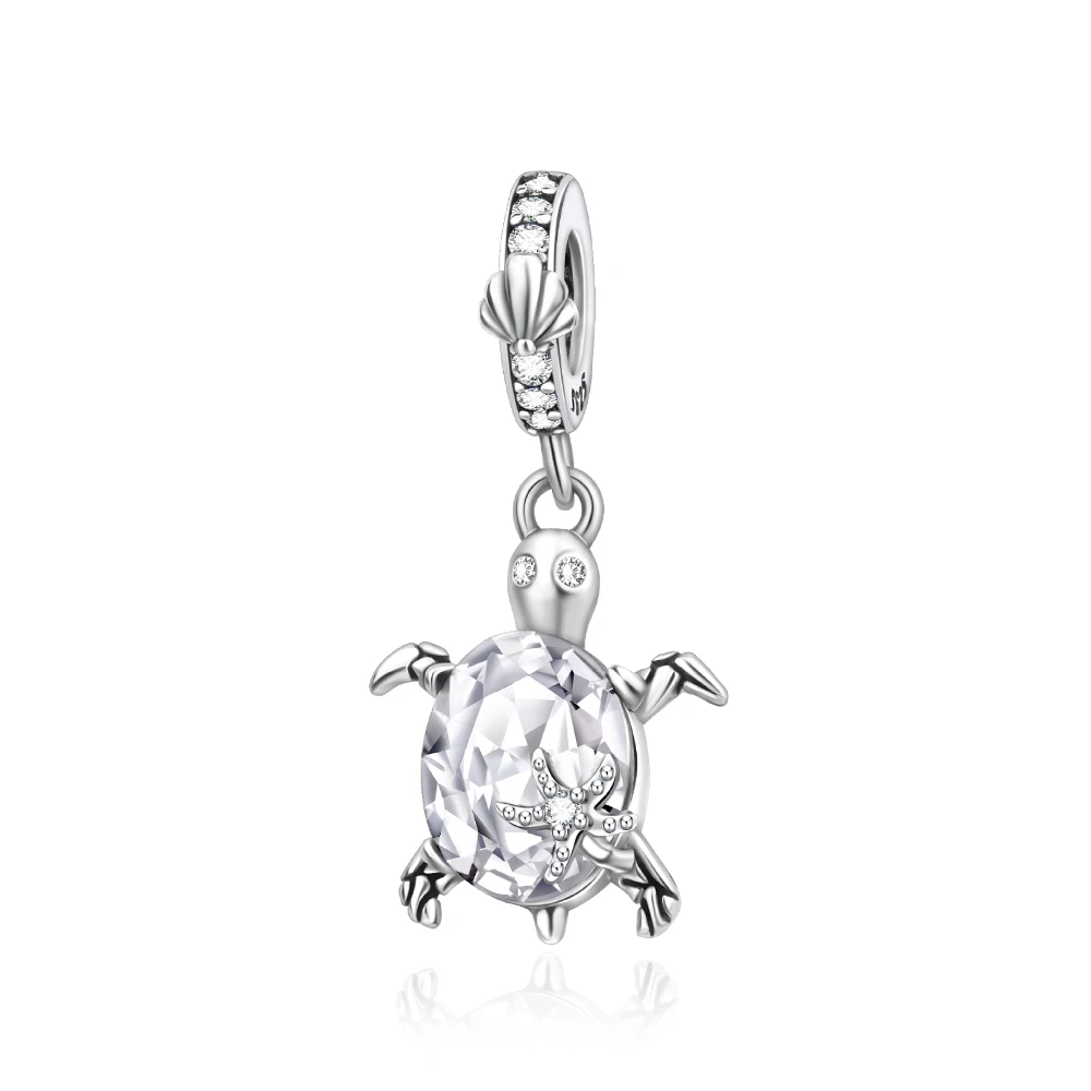 

Ahthen 925 Sterling Silver Beads Transparent Sea Star Turtle Charm fit Snake Chain Bracelets Necklaces for Women Jewelry Making