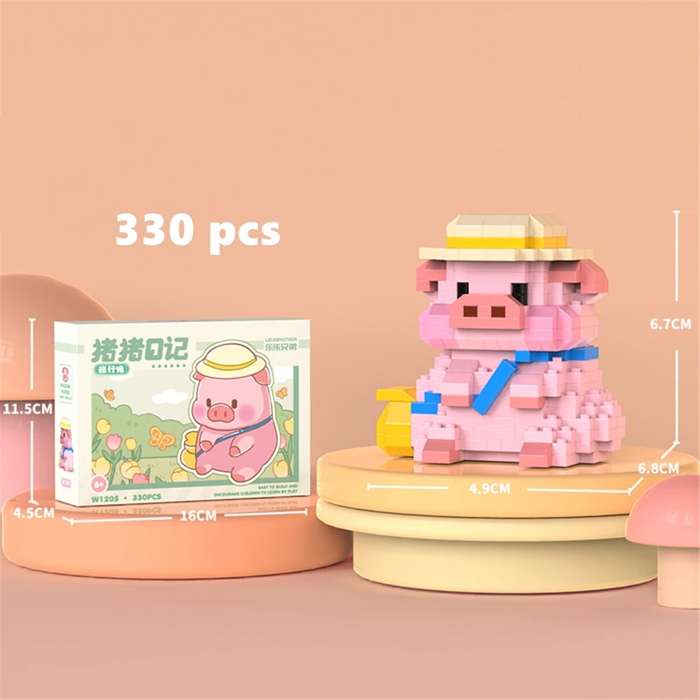 สร้างสรรค์สัตว์น่ารักหมู Building Blocks ชุด 3D มินิอิฐตัวเลขของเล่นสําหรับเด็กประกอบอิฐของเล่นเด็กชายและเด็กหญิงของขวัญ