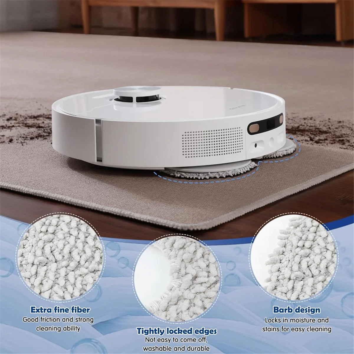 Fregona lavable para Robot aspirador, paquete de 10 mopas para Dreame L10s Ultra/L10s Pro Ultra/L20 Ultra/L10s Pro Ultra Heat/Xiaomi X10 +