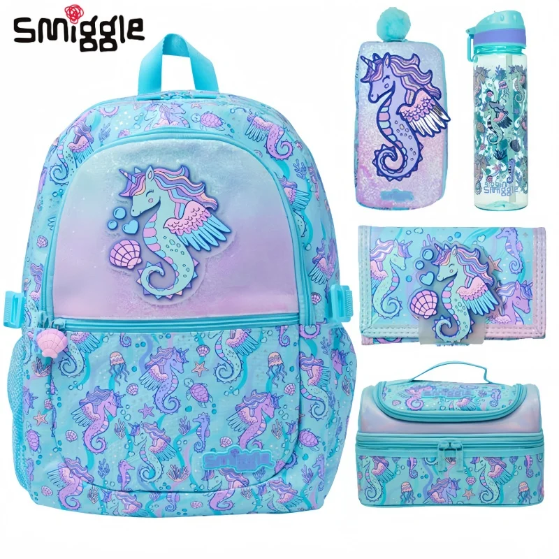 Hot Australian Smiggle Cartoon Schoolbag Children Stationery Backpack Lunch Bag Pencil Case Wallet Water Cup Student Girl Gift