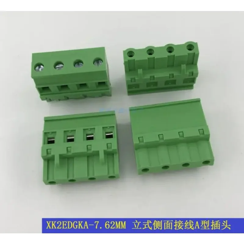 5sets 2p-24p male and female plug green Terminal Block K2EDGKA-7.62MM Vertical Side Outlet Straight Plug Connector