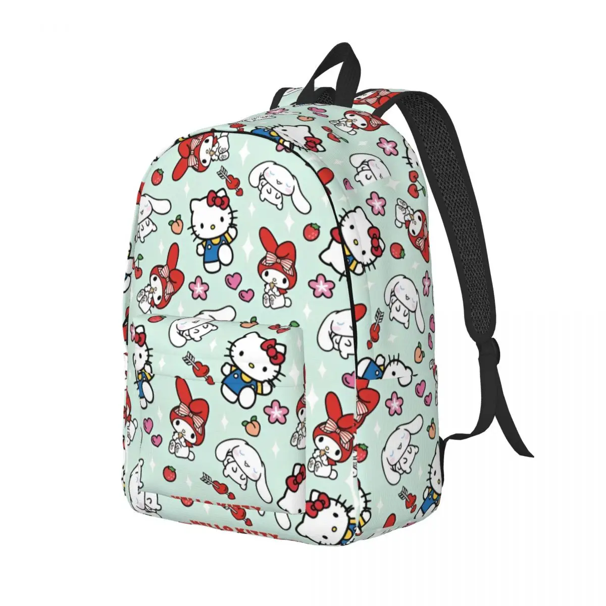 Hello Kitty And Friends Backpack Female Polyester College Backpacks Anime Y2k Kawaii Big Funny School Bags Rucksack