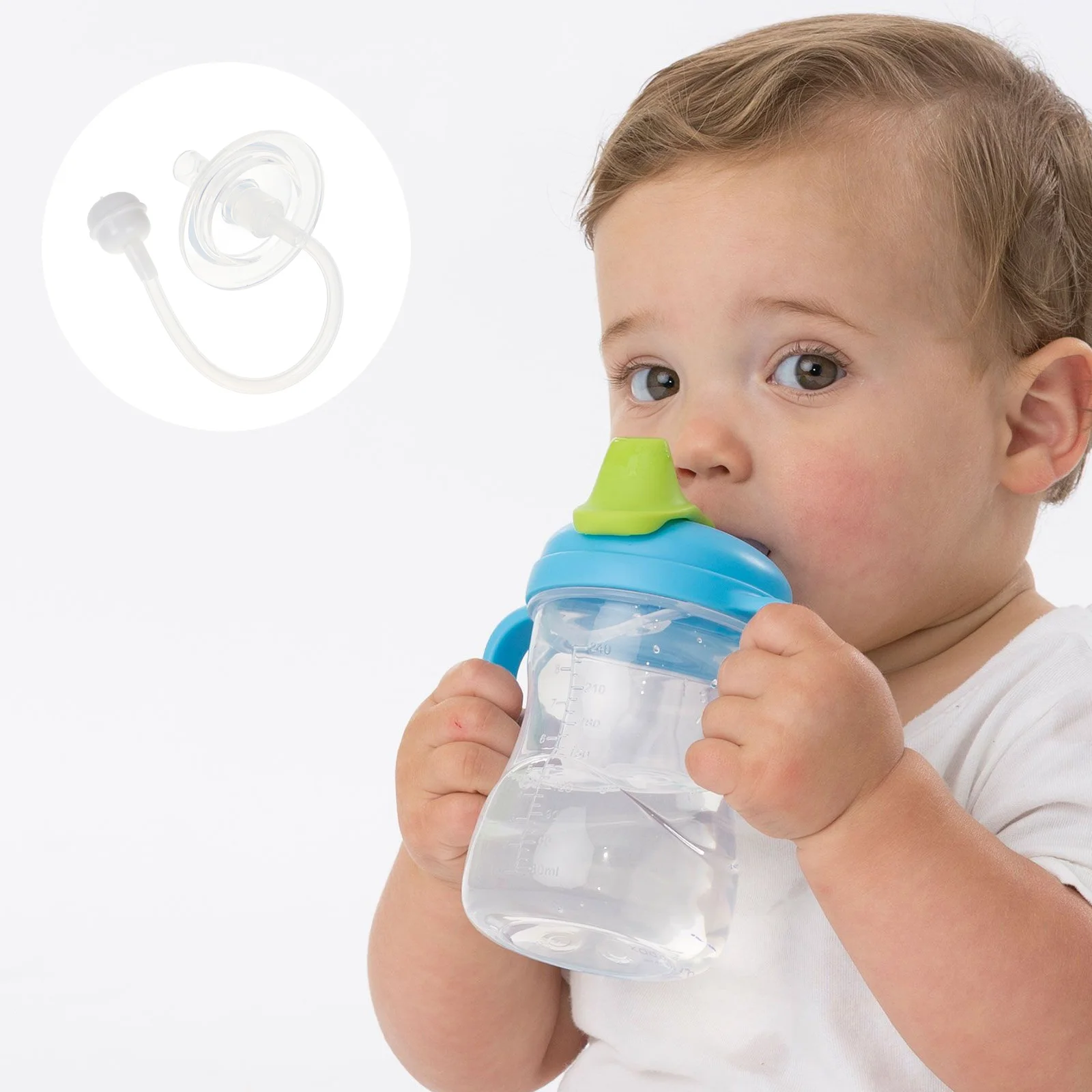 

Learn to Drink Cup Straw Bottle Replacement Transparent Reusable Nipple Feeder Wide Mouth Leakproof Detachable Toddler Cups