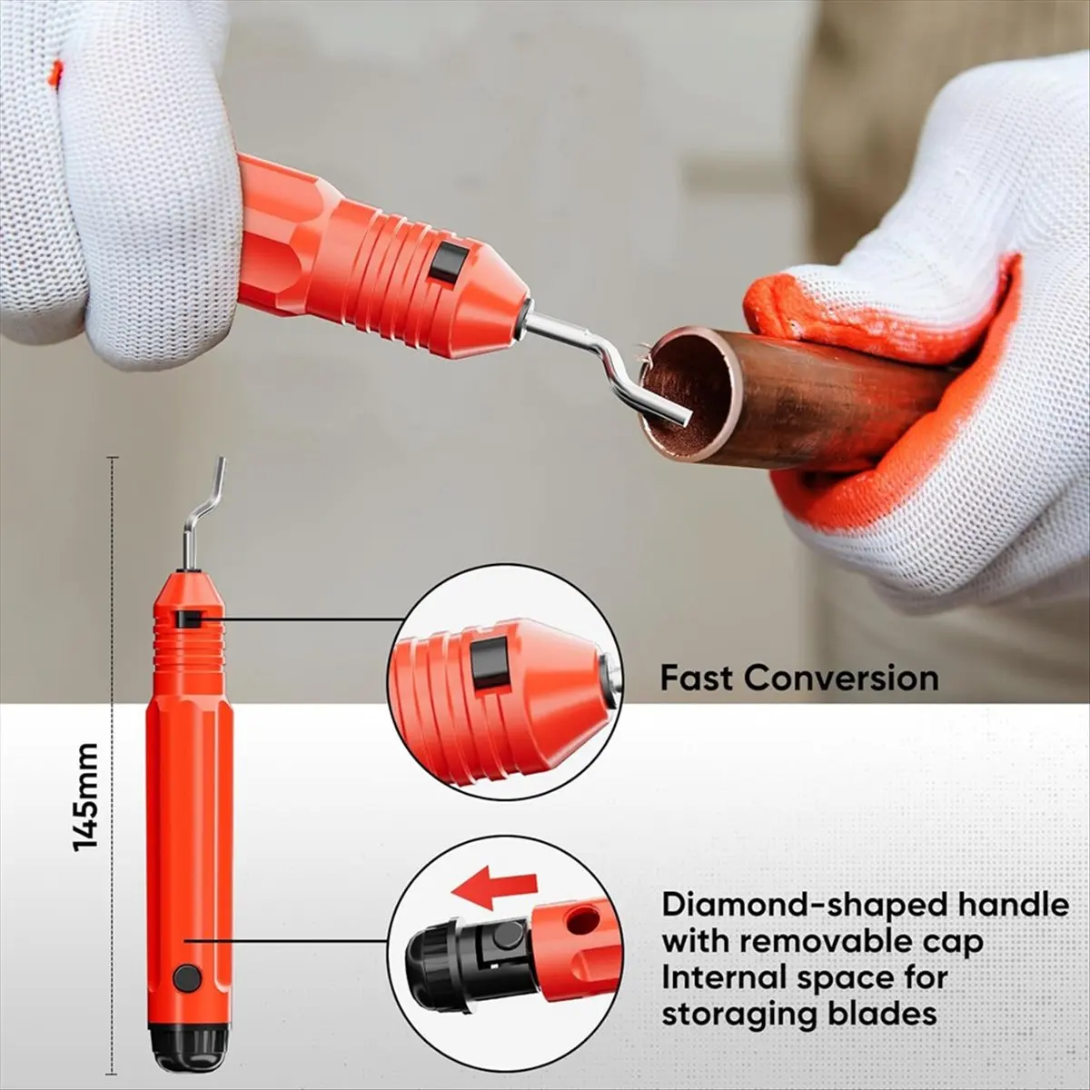 4-Piece Tubing Cutter Set,1/4in to 2in OD Heavy Duty Copper Pipe Cutter,1/8in to 7/8in Tube Cutter,Deburring Tool