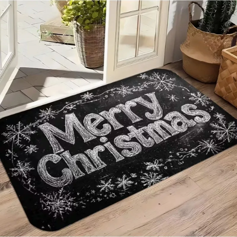 Eine Willkommens-Fußmatte, entworfen mit den Merry Christmas-Buchstaben sind Wohnzimmer, Schlafzimmer, Küchen, Fußmatten und Weihnachtsmatten