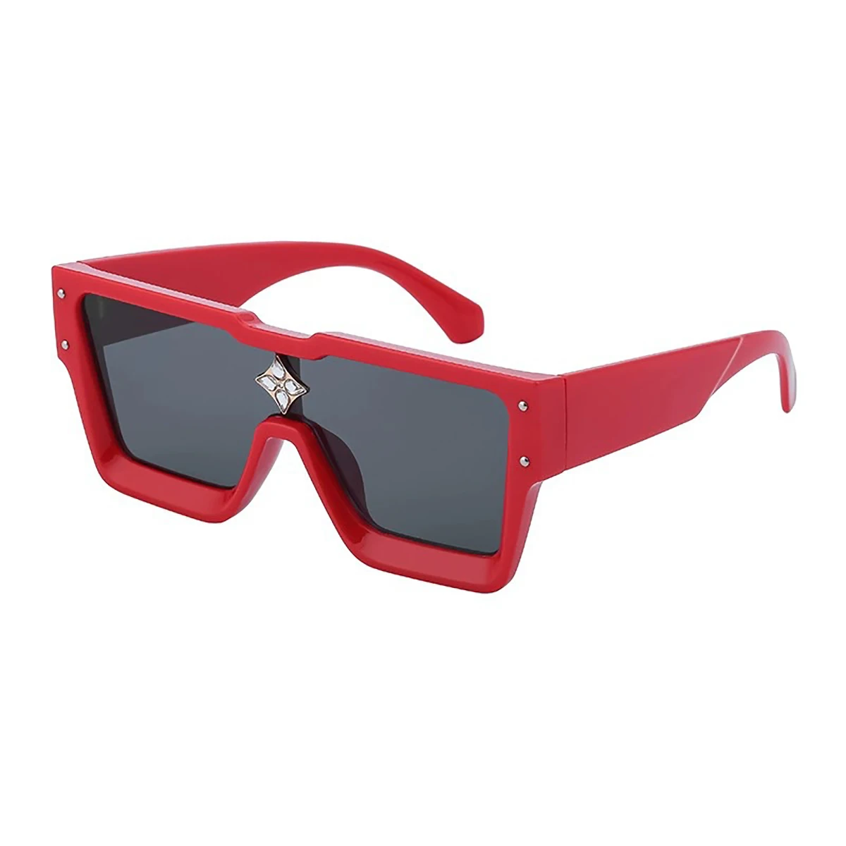 New European and American personalized large frame decorative glasses integrated lenses, outdoor sports goggles, fashionable
