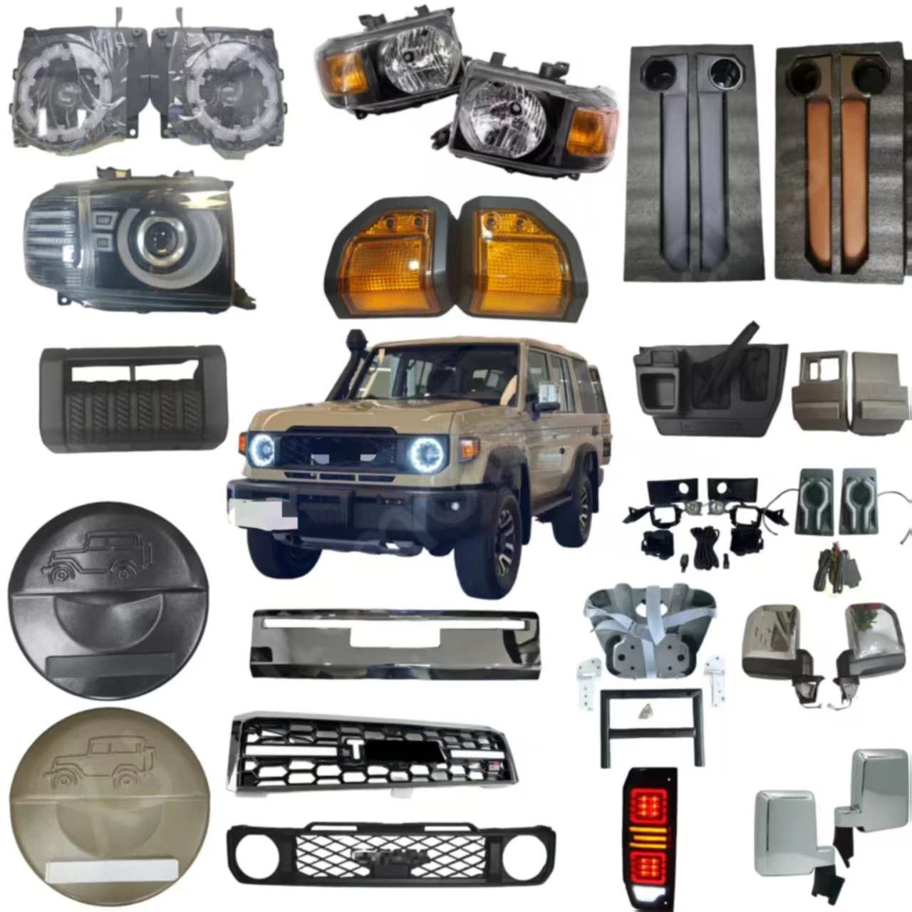 Body Parts for Cars for Land Cruiser 76 LC79 LC78 LC76 HZJ76 89-23 Upgrade to Land Cruiser 2024 Body Kits for Cars 4