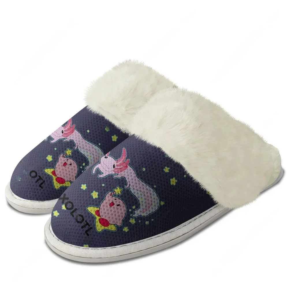 

Axolotl Plush Edge Warm Shoes Mens Womens Home Casual Slipper Bedroom Thermal Cotton Lightweight Fashion Shoe Custom Slippers