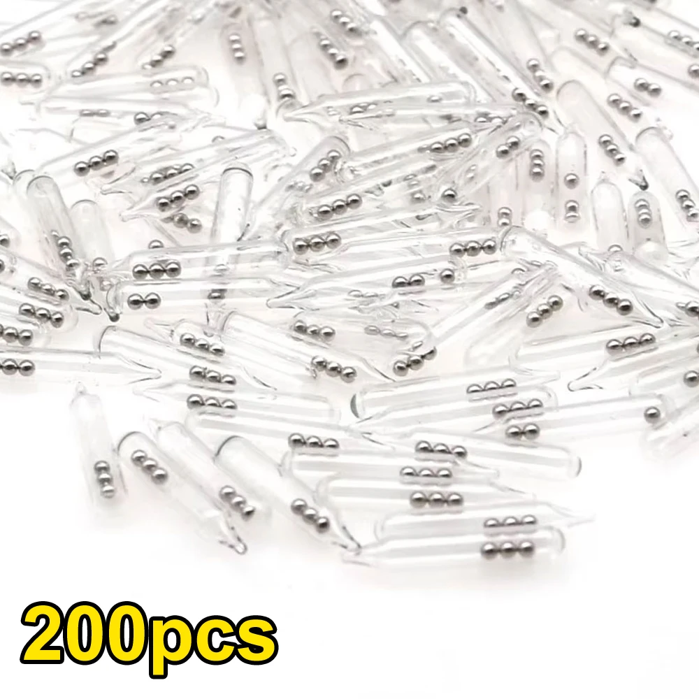 200 Stück/Lot Rassel-Weichköder – 3mm/4mm/5mm Edelstahlperlen mit Glashülse, Glas-Maraca-Angelzubehör