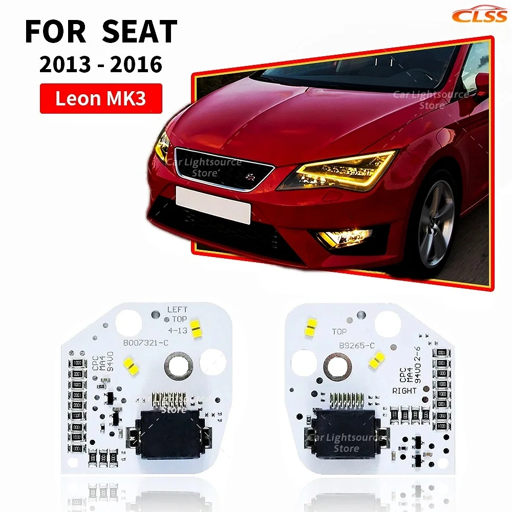 Yellow LED DRL Boards 5F0941475 5F0941476 Daylight For Seat Leon MK3 Cupra 2013-2016 Daytime Running Lights Module Blue Red