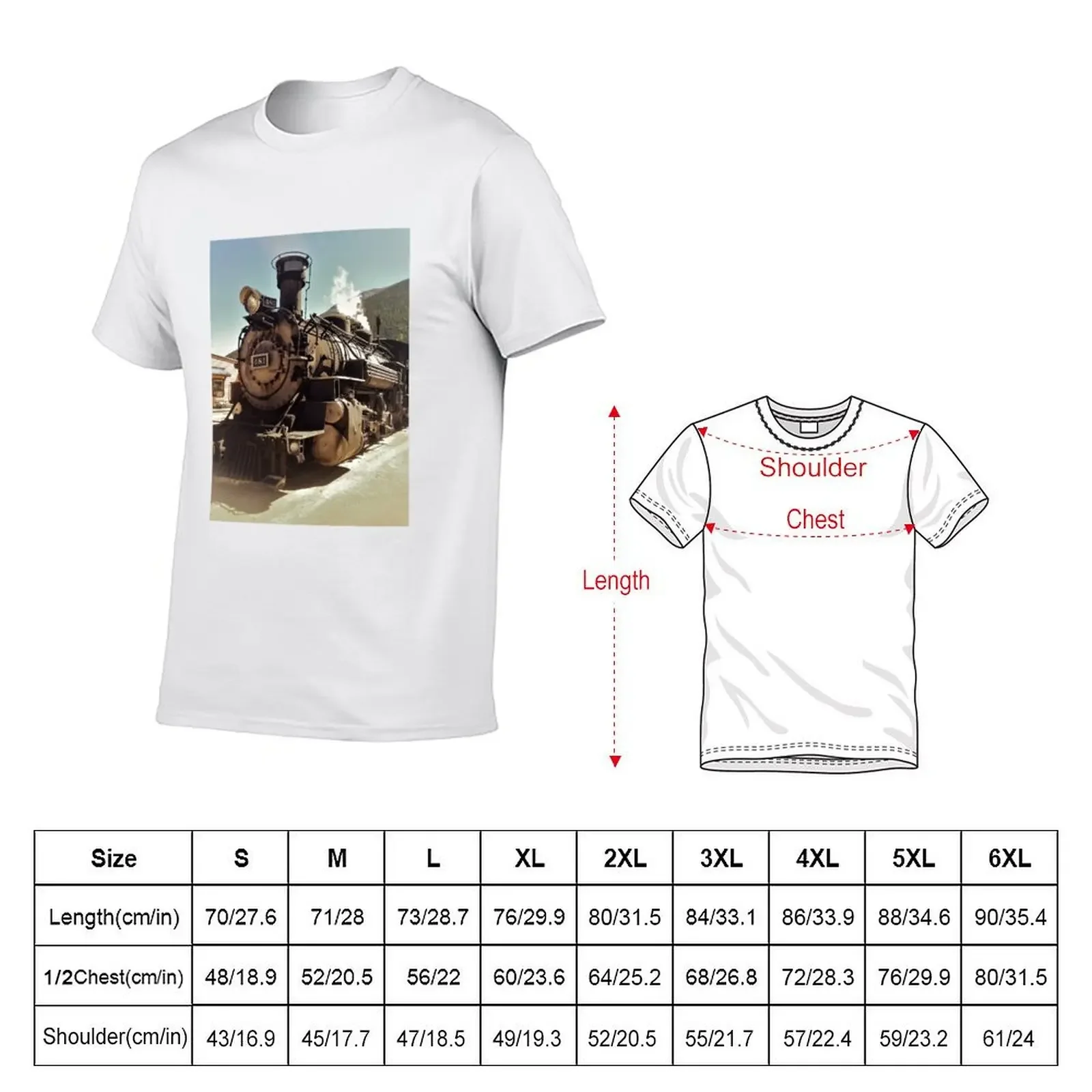 Durango to Silverton Narrow Gauge Railroad Engine T-shirt summer top plus size tops plain mens clothes