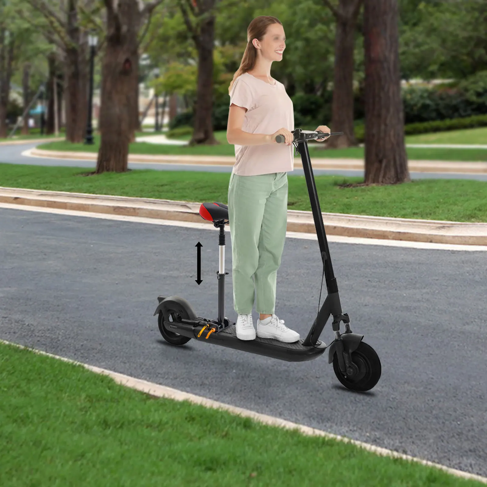 مقعد سكوتر كهربائي قابل للتعديل للبالغين - يناسب الدراجات البخارية ذات الحافة المنحنية الواسعة، وسادة مريحة من البولي يوريثان، وقضيب ألومنيوم قوي