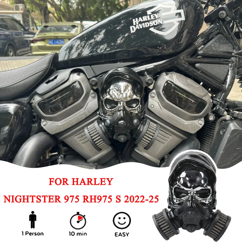 

For Harley Nightster 975 RH975 S Skull High-Flow Air Intake Kit Air Cleaner Filter System Motorcycle Accessories 2022-2025 New