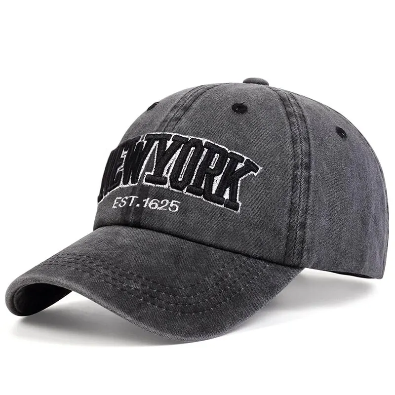 Fashion NEW YORK Embroidery Baseball Caps Outdoor Casual Adult Sun Hats Hip Hop Hat Sports Golf Caps Water Wash Snapback Hats