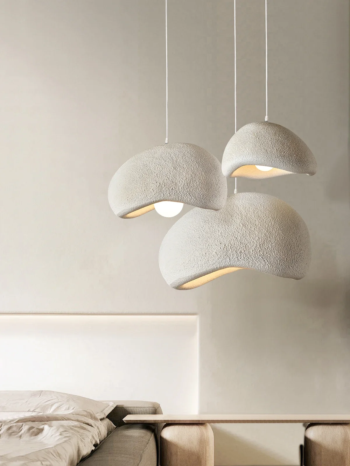 Wabi Silent Wind Cloud Hanging Lamp Personality Creative Micro Cement Cream Bar Island Restaurant Modern