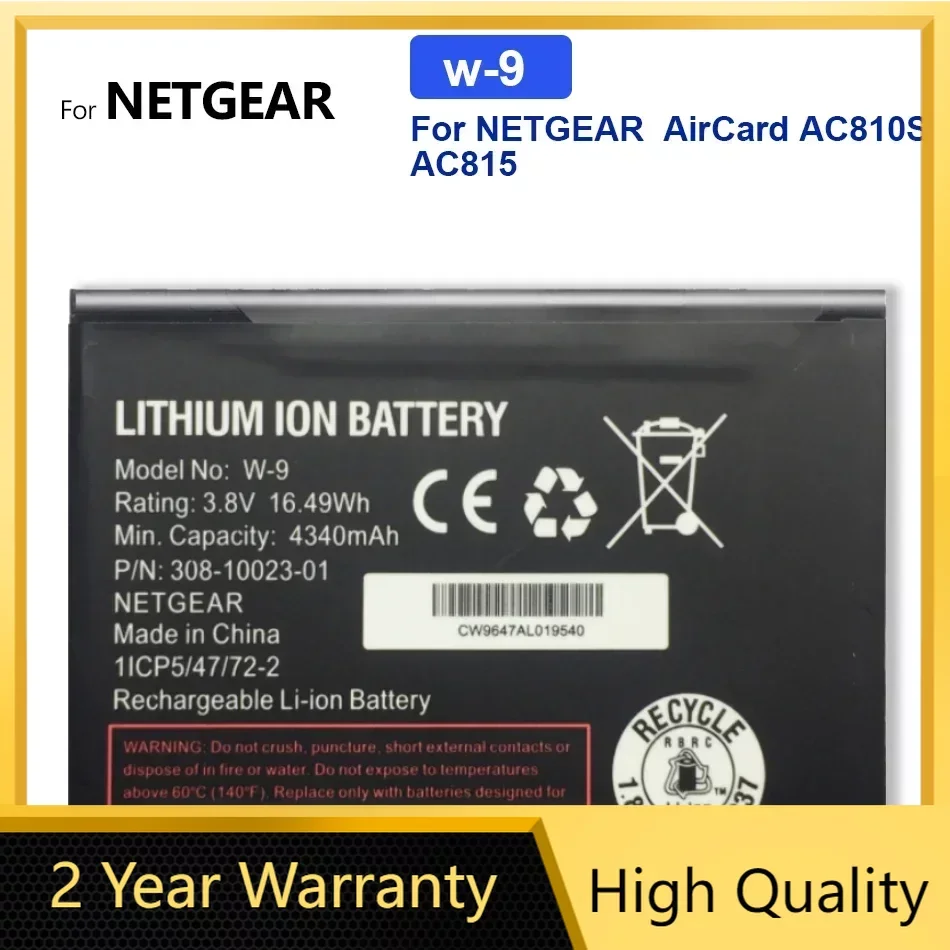 

Rechargeable Lithium Battery W9 For Netgear Sierra AirCard, W-9, AC810S, AC815, AC791L, Wireless Router, 4340mAh