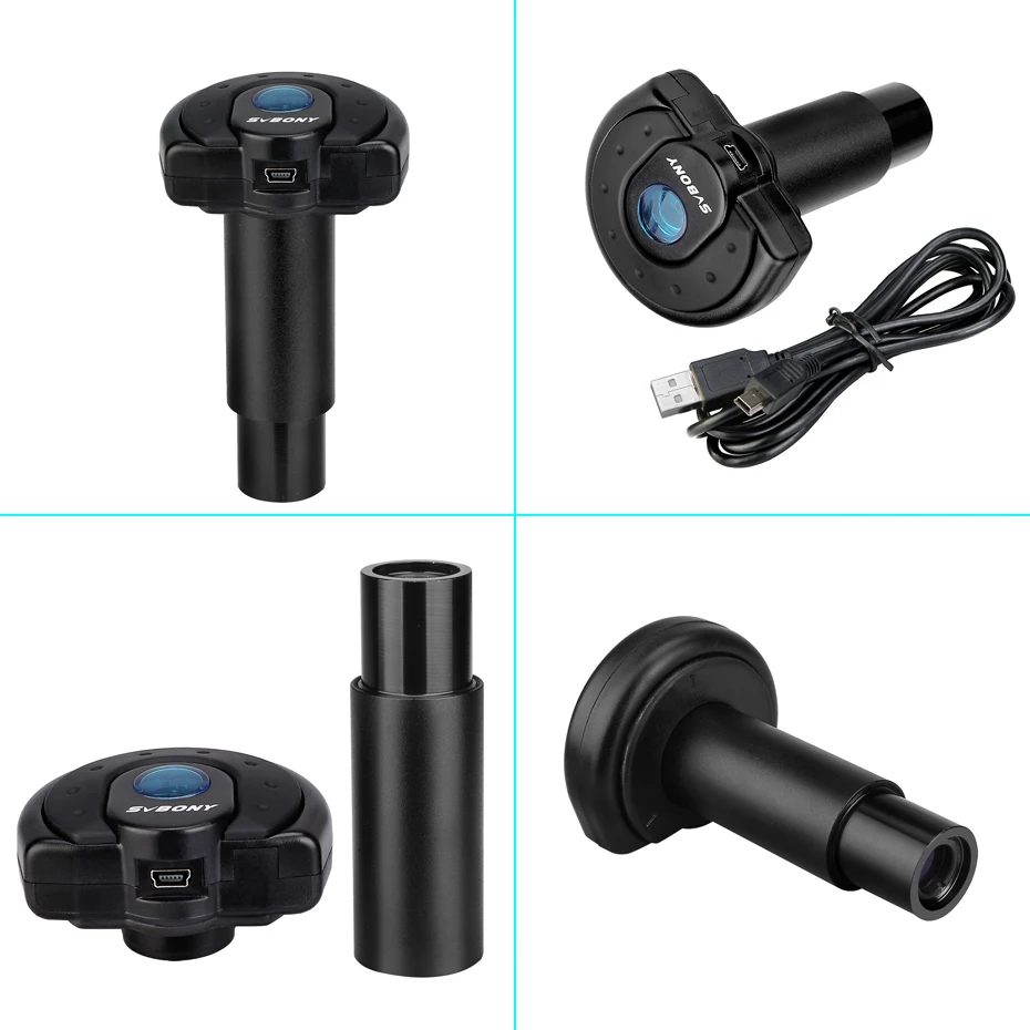 Imagem -04 - Svbony Sv605 Microscópio Eletrônico Binocular 40x1600x com Kits de Ciência Iluminação Led Dupla e Câmera de Microscópio Sv189