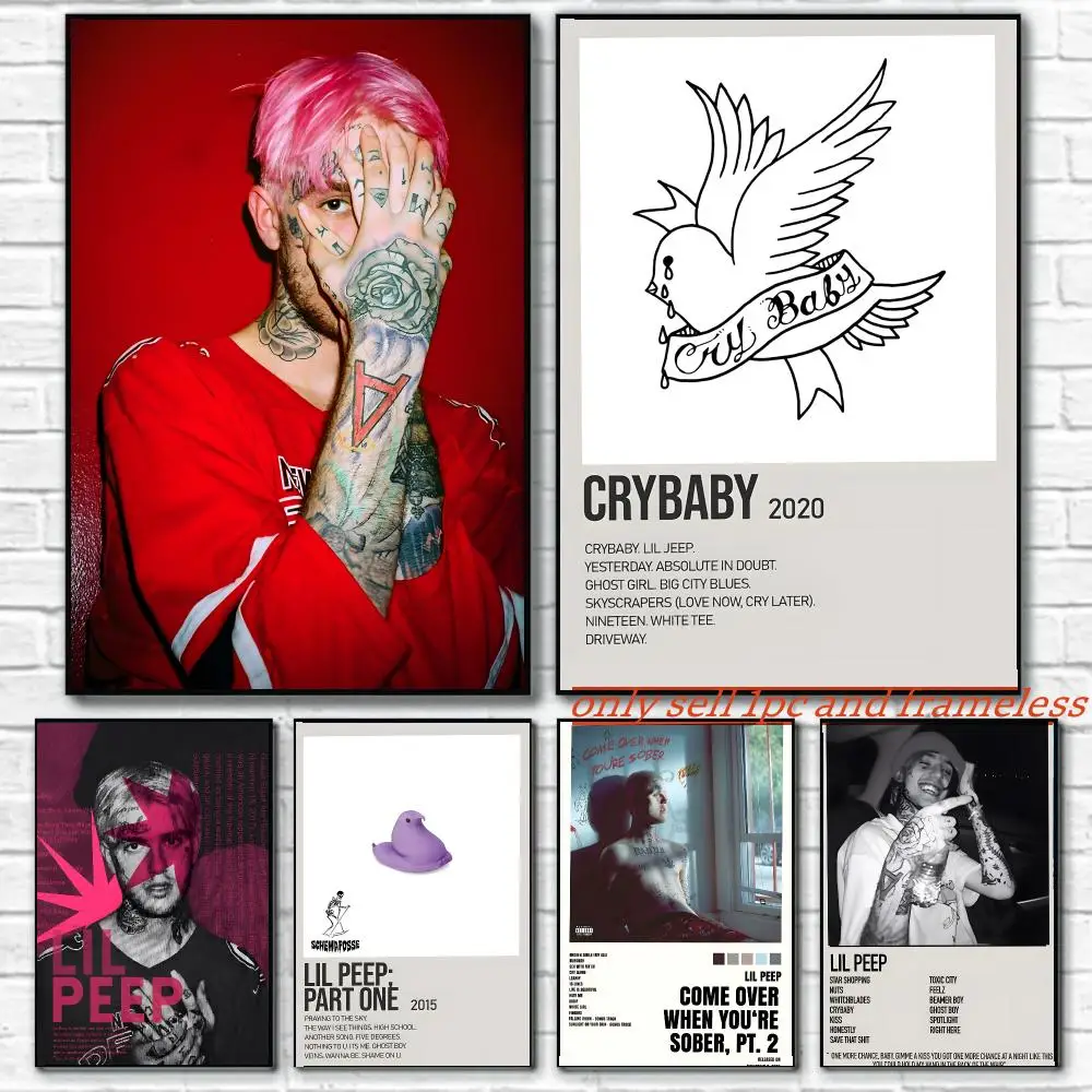 Emo Rap Music Singer L-Lil Peep Poster HD Poster Wall Art interior Hallway Home Decoration Holiday Gifts