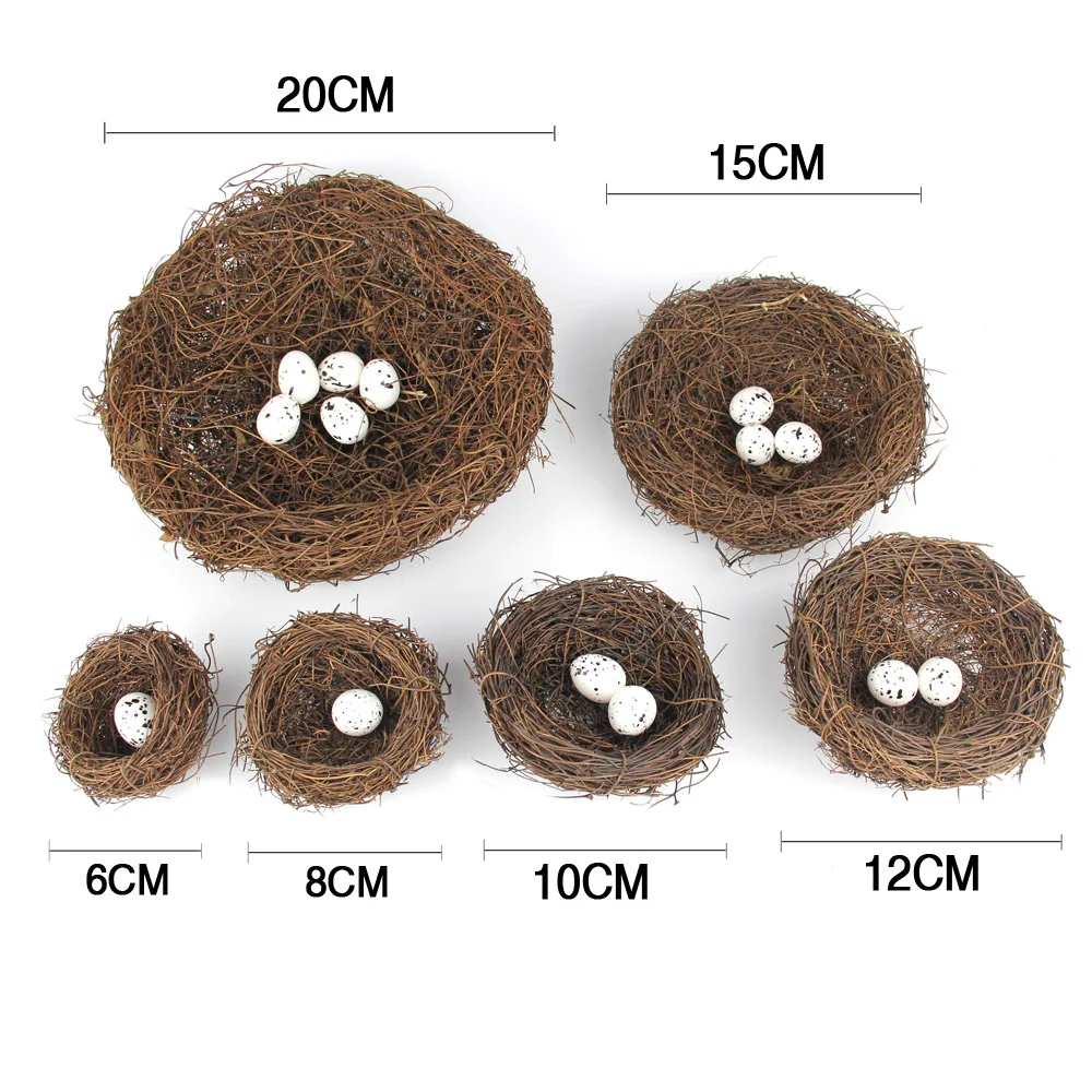 Straw Round Rattan Bird Nest Parrot Cages Parrots Pigeons Warm Bedding Nest Rattan Weaving Bedding Bird Play Chewing Bird Toys