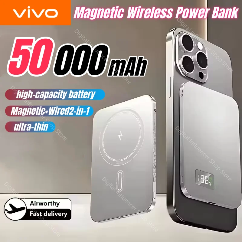VIVO 50000mah portátil magnético inalámbrico Powerbank Pd22.5w carga rápida batería externa para Samsung Xiaomi Iphone Magsafe