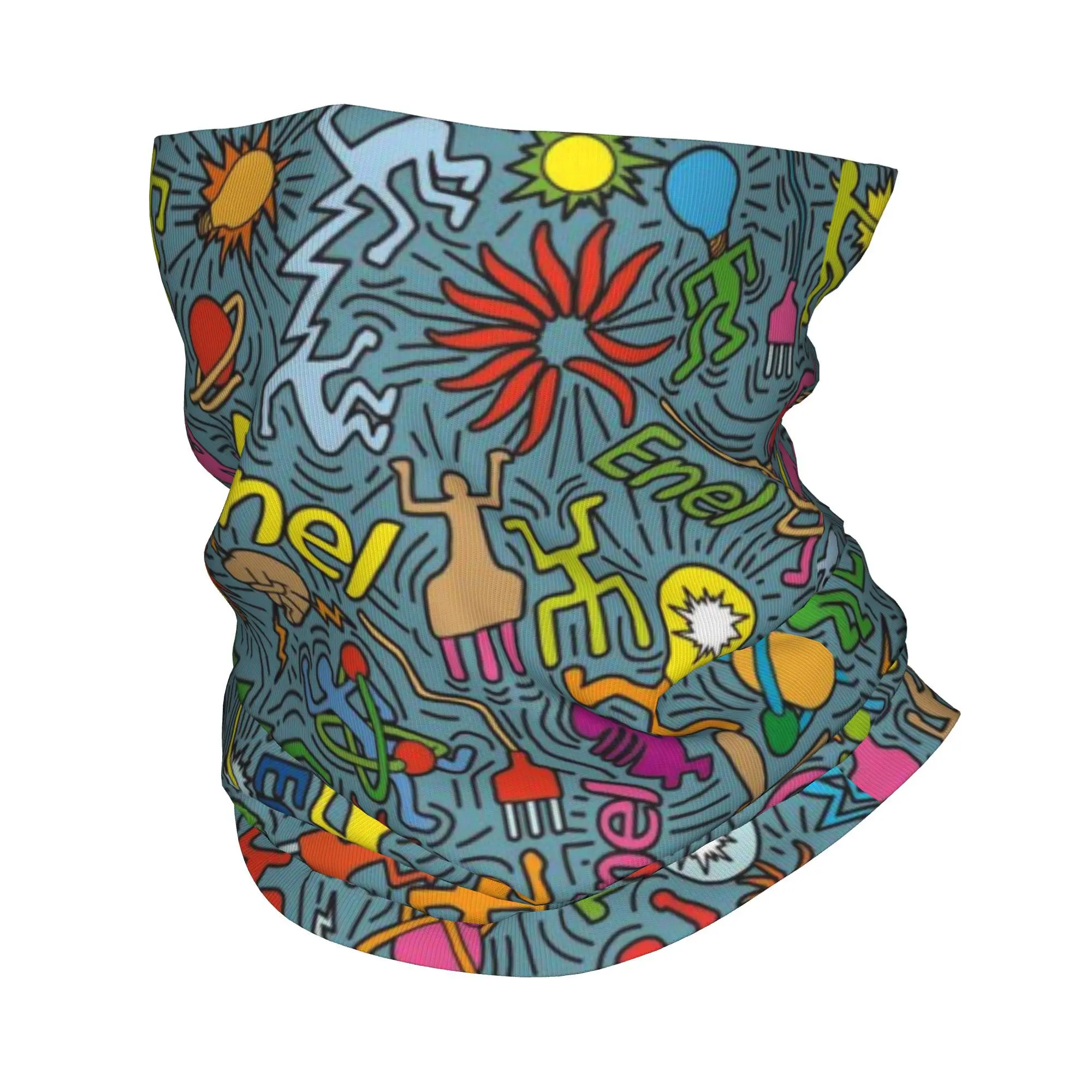 Haring-Bandana Géométrique Coloré pour le Visage, Bande de Sauna, Chauffe-Cou, Randonnée, Camping, Hiver