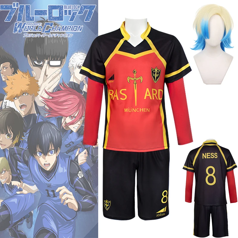 Blue Lock Anime Cosplay Costume Bastard Munchen Red Uniform Ness Kaiser Isagi Yukimiya Kurona Kunigami Football Soccer