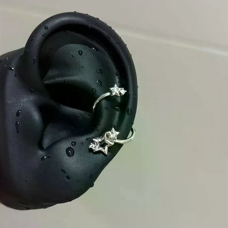 1PC Star Surround Planet Spiral Ear Bone Nail For Women New Fashion Silver Color Earrings Accessories