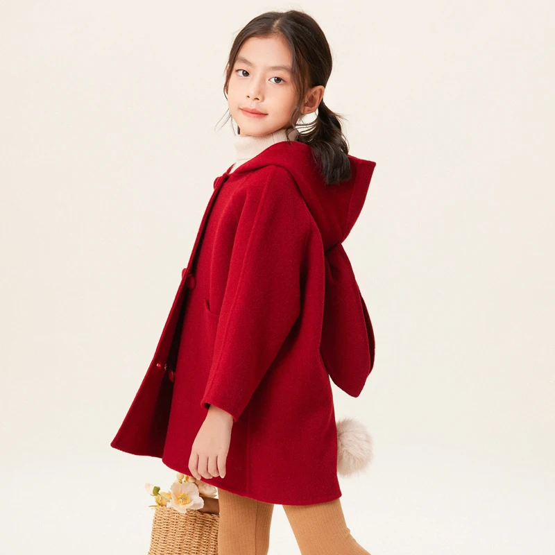 2025100% Cashmere Thick double-sided Jacket for Children's Clothing, Casual Classic, Versatile And Fashionable For Women