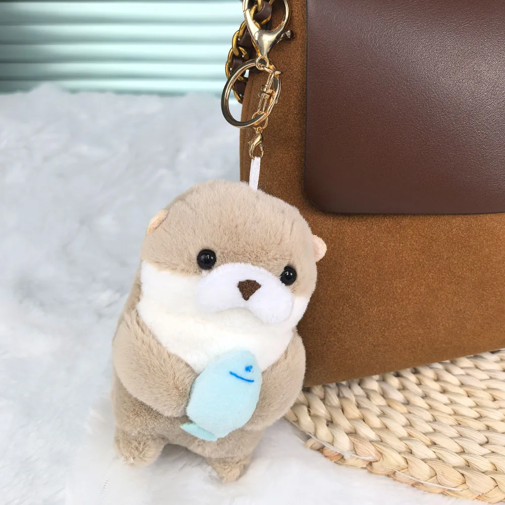 Cute otter plush toy, otter keychain pendant gift