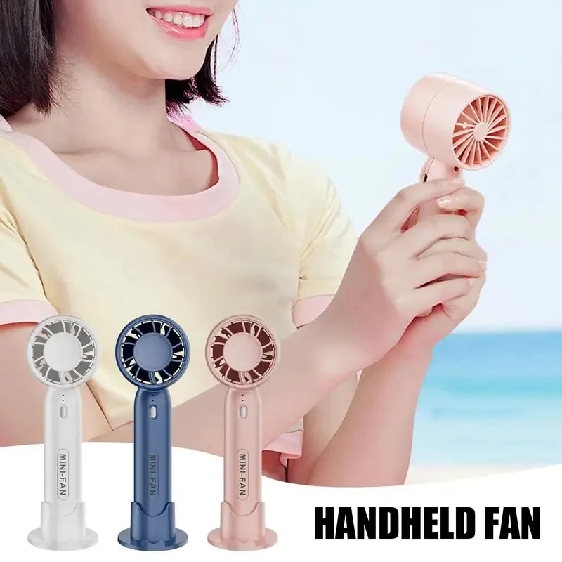 Handlicher Mini-Ventilator mit langer Akkulaufzeit, wiederaufladbar über USB, tragbarer Tischventilator, leicht, für den Außenbereich, Büro, Zuhause