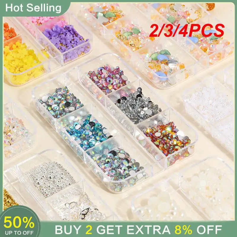 2/3/4PCS Nail Products High Quality Colorful Nail Accessories Makeup Rhinestone Crystal Multiple Uses Material Resin Shiny Nails