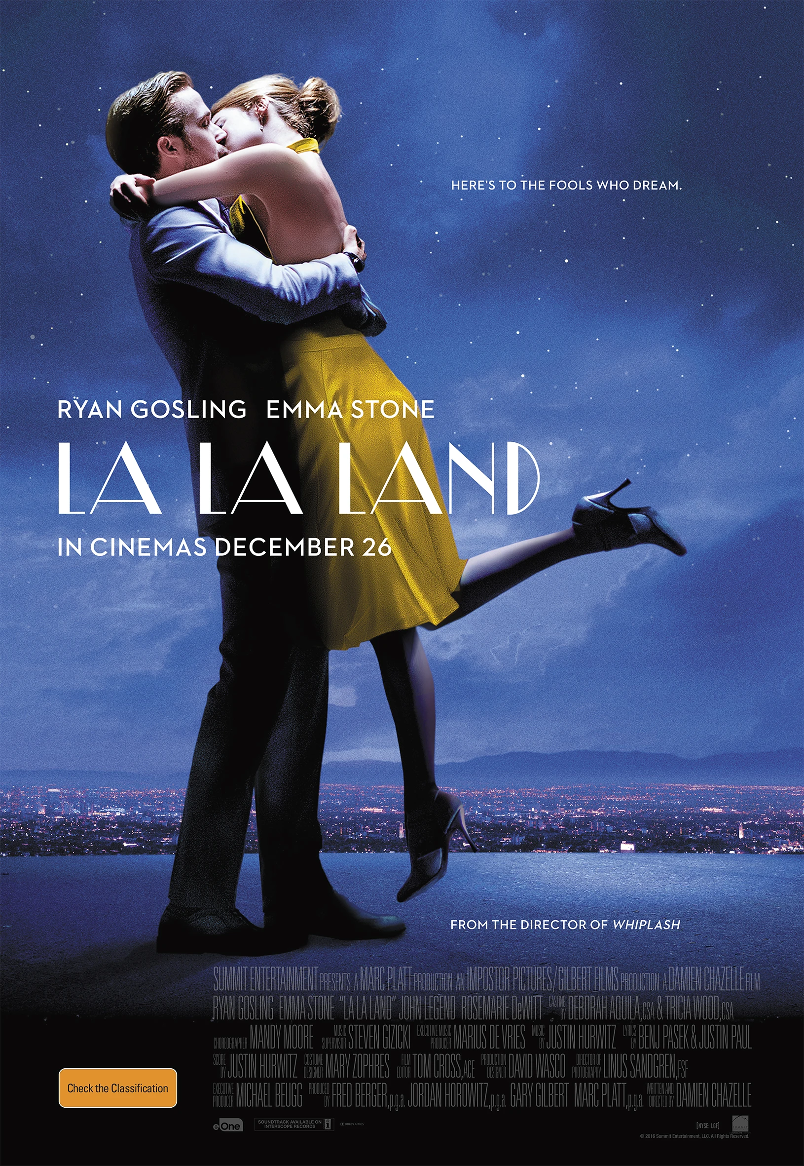 Movie La La Land (2016) Poster Prints Wall Sticker Home Decor Bar Cafe Art Painting