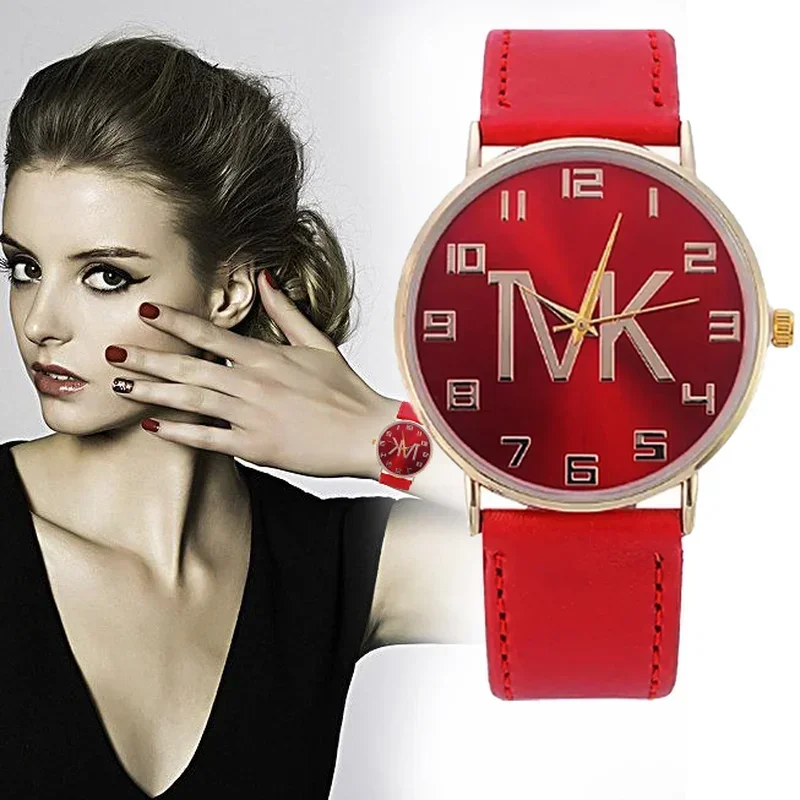2023 nuevos relojes de Mujer de marca de lujo de moda TVK Reloj de pulsera de cuarzo de cuero accesorios de ropa Casual Reloj de Mujer