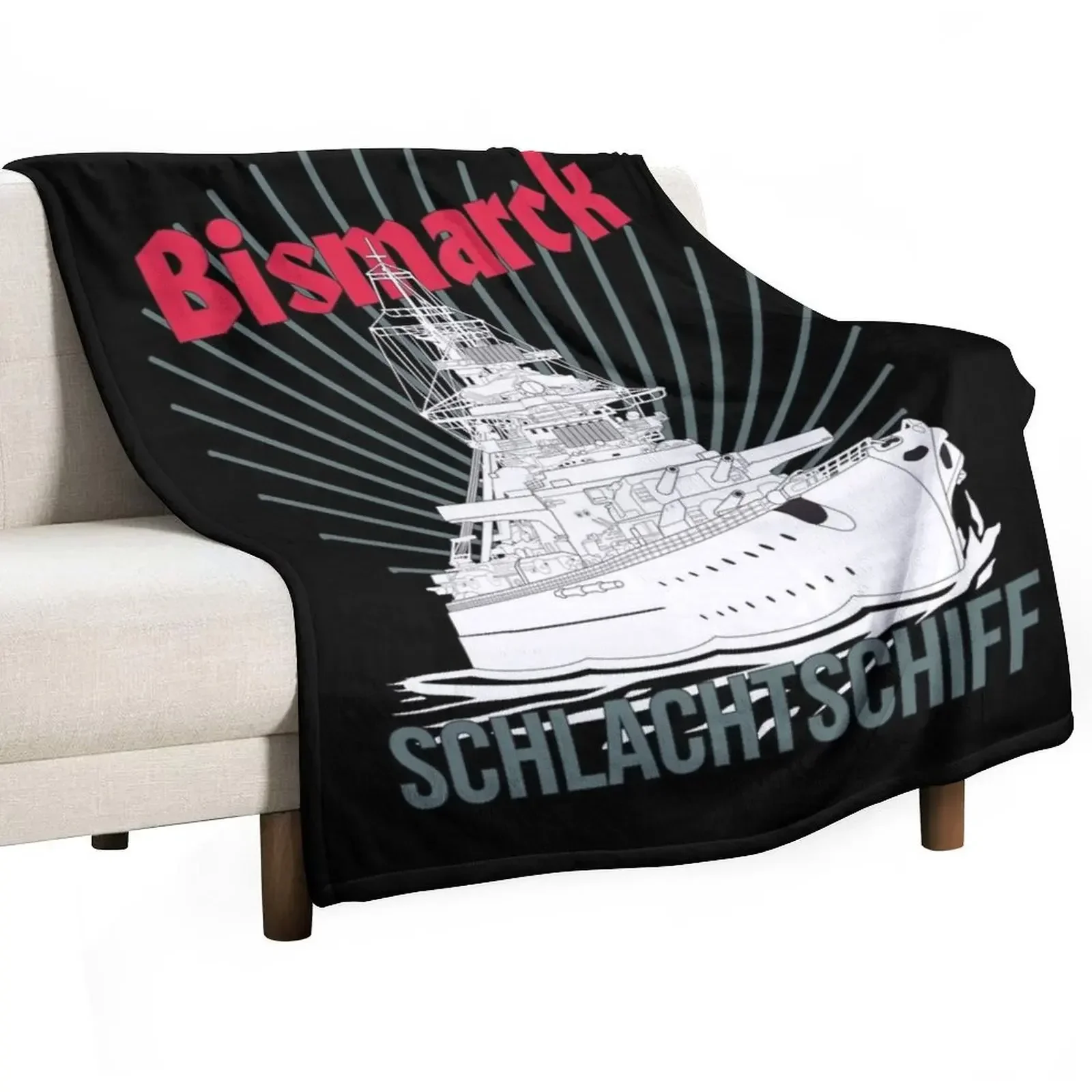 

German battleship Bismarck Throw Blanket Warm Comfortable Blanket Gift for Parents Friends