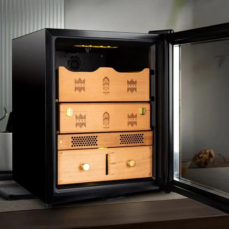 Constant Temperature and Humidity Cigar Cabinet Cedar Wood Intelligent Variable Frequency Plug-in Cigar Cabinet