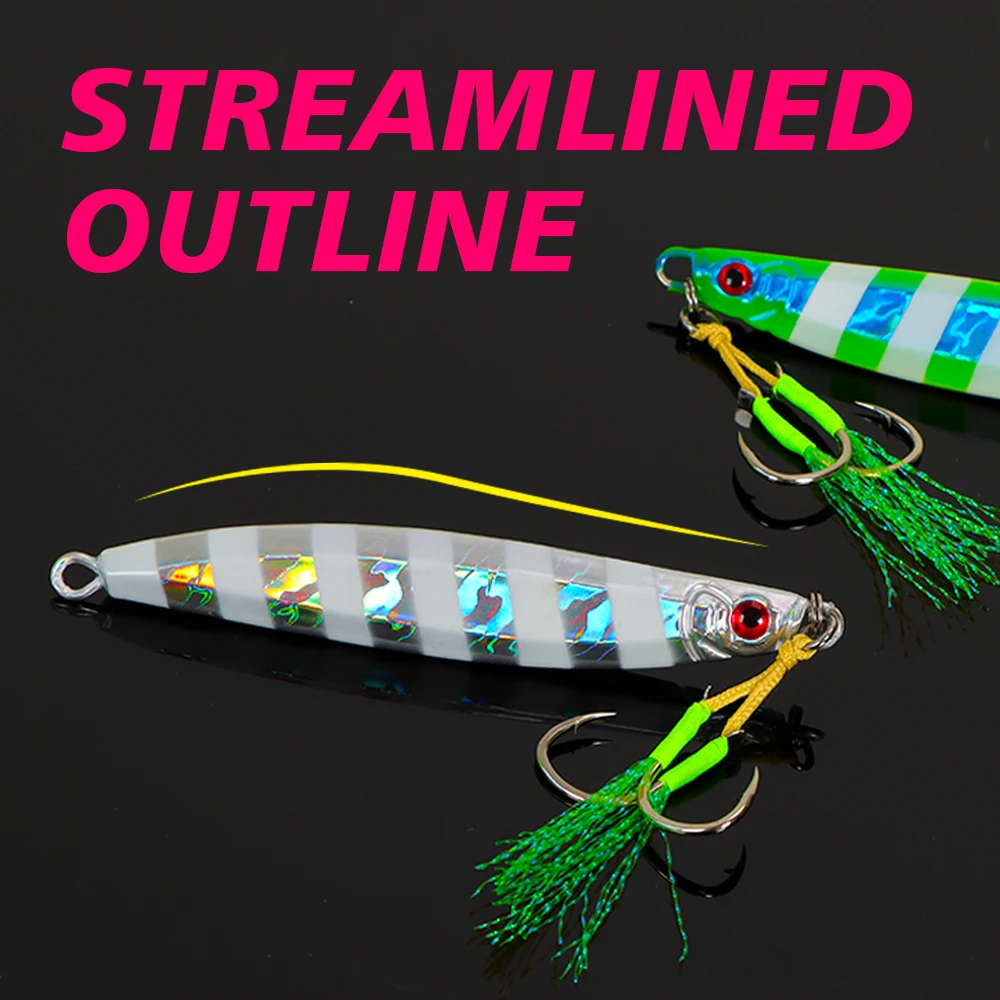 TOLU New 30g/40g/60g/80g Fast Sinking Jigging Fishing Lure Laser Paper Coating Luminous Jig Lure Sea Fishing Trolling Jigging image 6