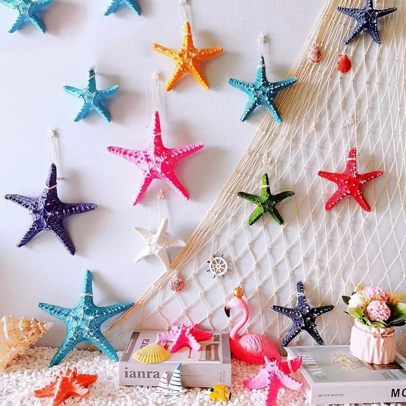 Mediterranean Resin Sea Stars Colorful Starfish Bar Aquarium Home Wall Hanging Coastal Ocean Decoration Beach Decoration Crafts