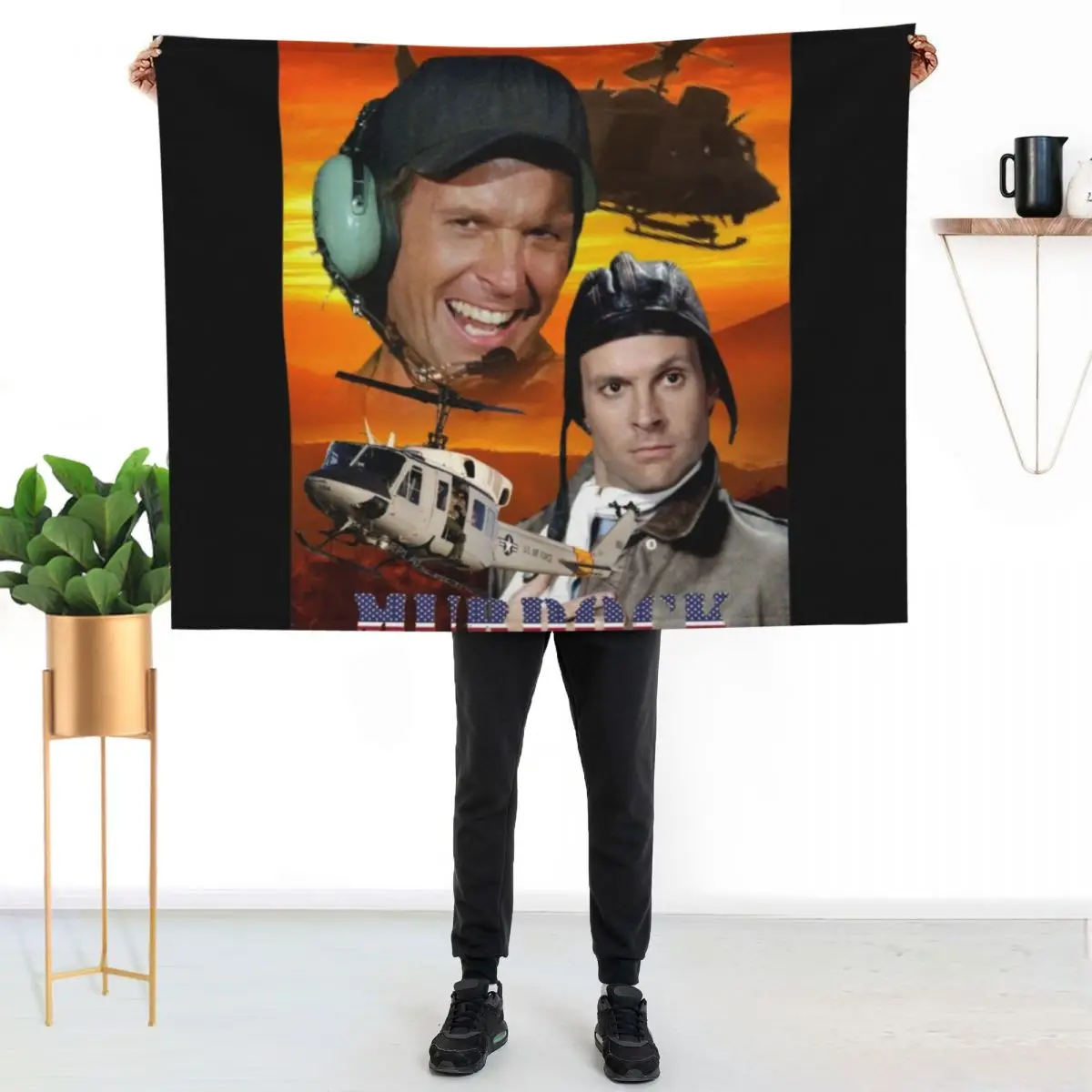 Murdock pilot of Helicopter Throw Blanket Flannel Fabric For Decorative Sofa wednesday Extra Large Throw Soft Big Large Blankets