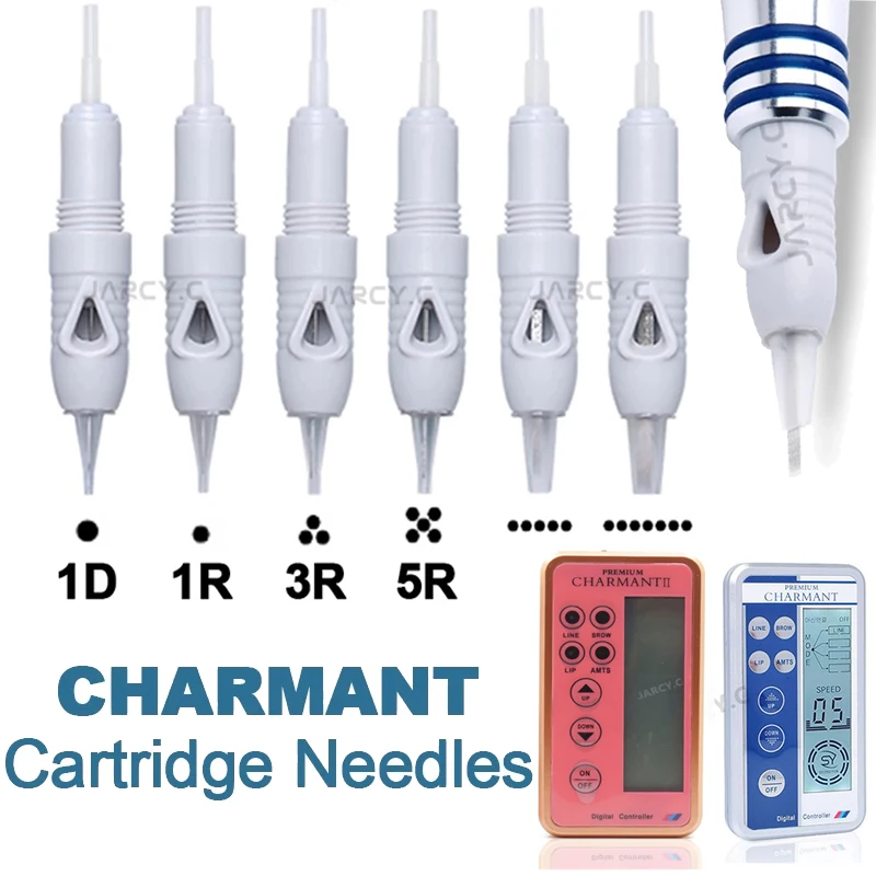 

Машинка для тату-машинки Charmant, картридж для тату-игл Liberty, одноразовые стерильные иглы для полуперманентного макияжа, бровей, губ