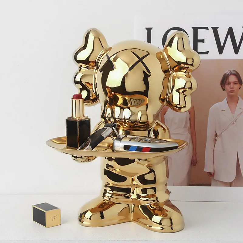 

Home Decorations Living Room Ornaments Bear Tray Key Storage TV Cabinets Figurines Modern Luxury Home Decoration Christmas Gift